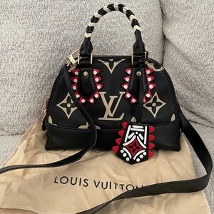 Limited Edition Louis Vuitton LV Crafty Alma BB Leather Black Red Bag